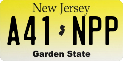 NJ license plate A41NPP