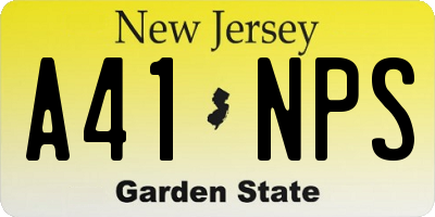 NJ license plate A41NPS