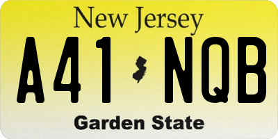 NJ license plate A41NQB