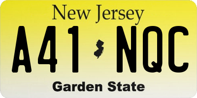 NJ license plate A41NQC