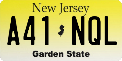 NJ license plate A41NQL