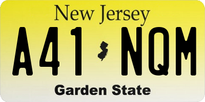 NJ license plate A41NQM