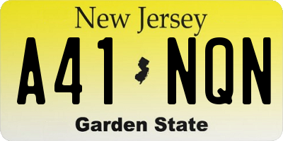 NJ license plate A41NQN