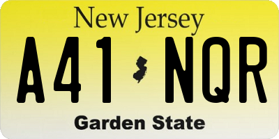 NJ license plate A41NQR
