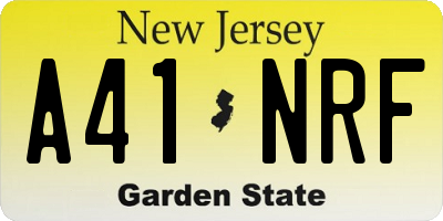 NJ license plate A41NRF