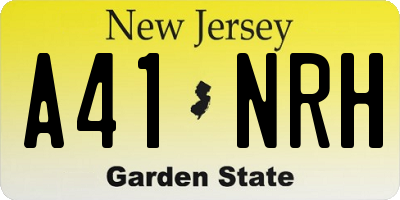 NJ license plate A41NRH