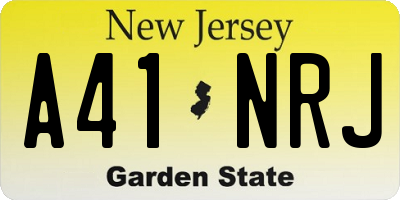 NJ license plate A41NRJ