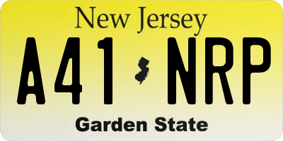 NJ license plate A41NRP