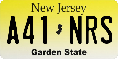 NJ license plate A41NRS