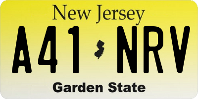 NJ license plate A41NRV