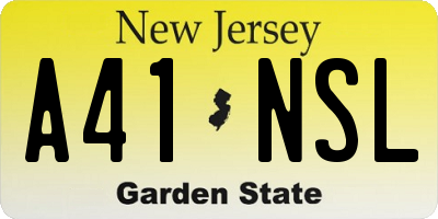 NJ license plate A41NSL