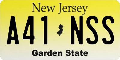 NJ license plate A41NSS