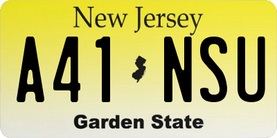 NJ license plate A41NSU