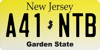 NJ license plate A41NTB