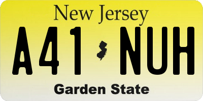 NJ license plate A41NUH