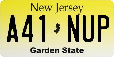 NJ license plate A41NUP