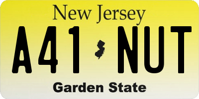 NJ license plate A41NUT