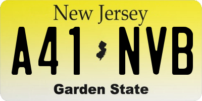 NJ license plate A41NVB