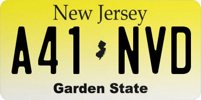 NJ license plate A41NVD