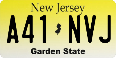 NJ license plate A41NVJ