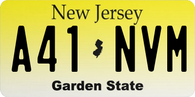 NJ license plate A41NVM