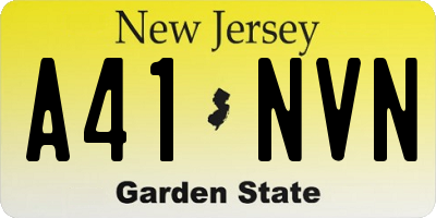 NJ license plate A41NVN