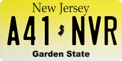 NJ license plate A41NVR