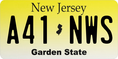 NJ license plate A41NWS