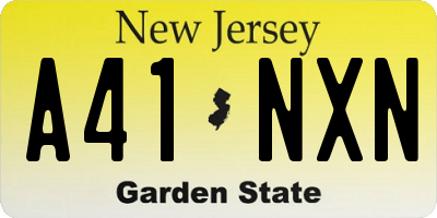NJ license plate A41NXN