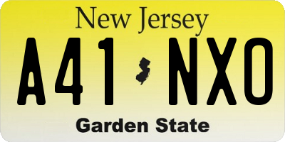 NJ license plate A41NXO