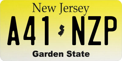 NJ license plate A41NZP
