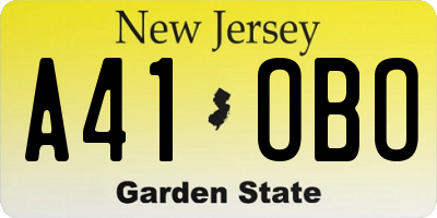 NJ license plate A41OBO