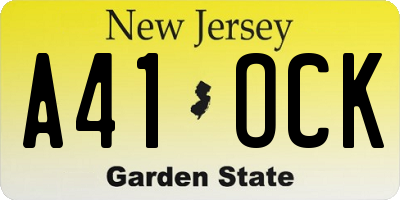 NJ license plate A41OCK