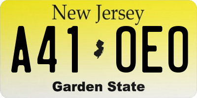 NJ license plate A41OEO