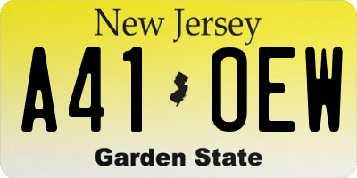 NJ license plate A41OEW
