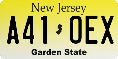 NJ license plate A41OEX