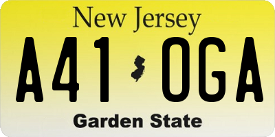 NJ license plate A41OGA