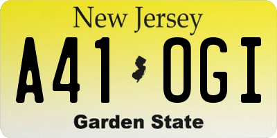 NJ license plate A41OGI