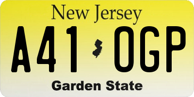 NJ license plate A41OGP