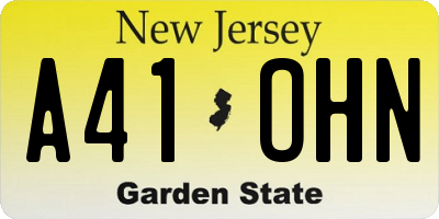 NJ license plate A41OHN