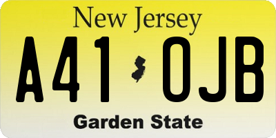 NJ license plate A41OJB