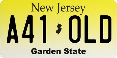 NJ license plate A41OLD