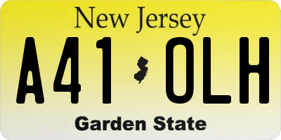 NJ license plate A41OLH