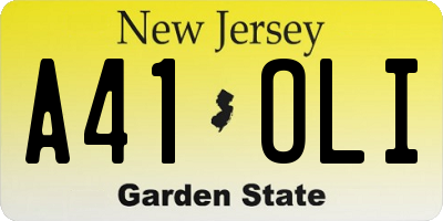 NJ license plate A41OLI