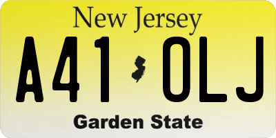 NJ license plate A41OLJ
