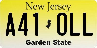 NJ license plate A41OLL