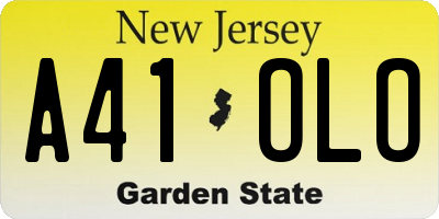 NJ license plate A41OLO