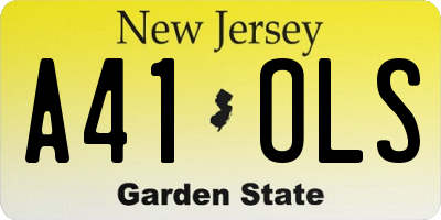 NJ license plate A41OLS