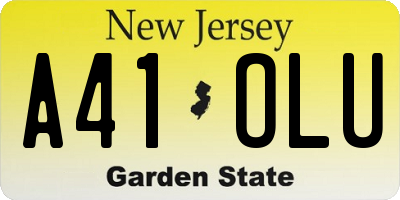 NJ license plate A41OLU