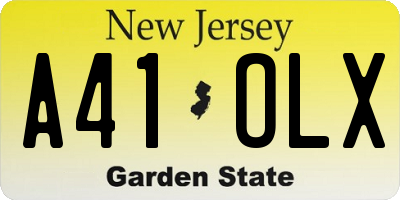 NJ license plate A41OLX